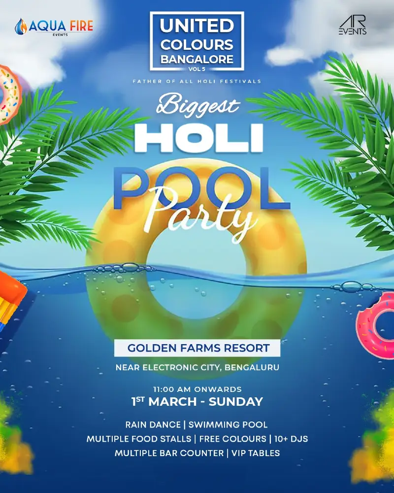 UCB 5.0 – Biggest Holi Pool Party | Golden Farms Resort