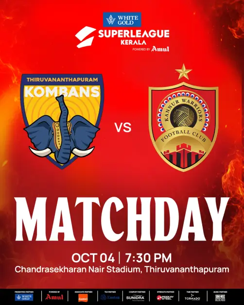 Thiruvananthapuram Kombans FC Vs Kannur Warriors FC | 4th Oct 2026