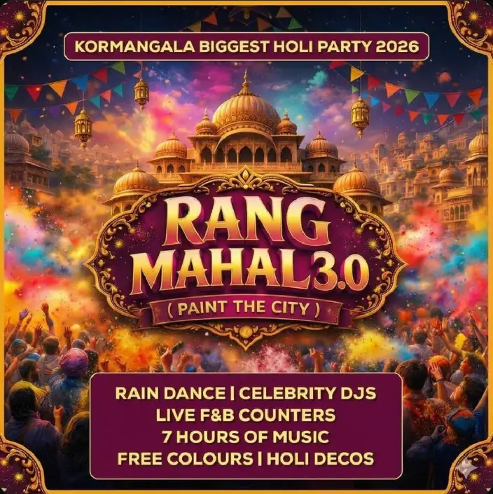Kormangala Biggest Holi And Rain Dance Party 2026