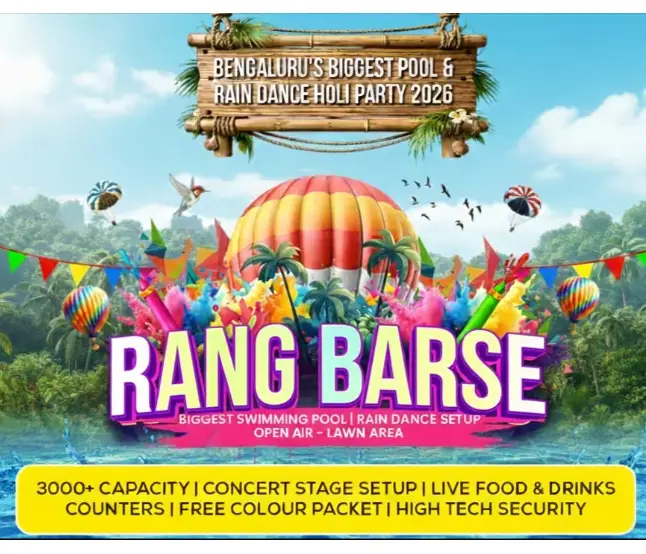 BIGGEST POOL-RAIN DANCE-OPEN AIR HOLI PARTY || RANG BARSE