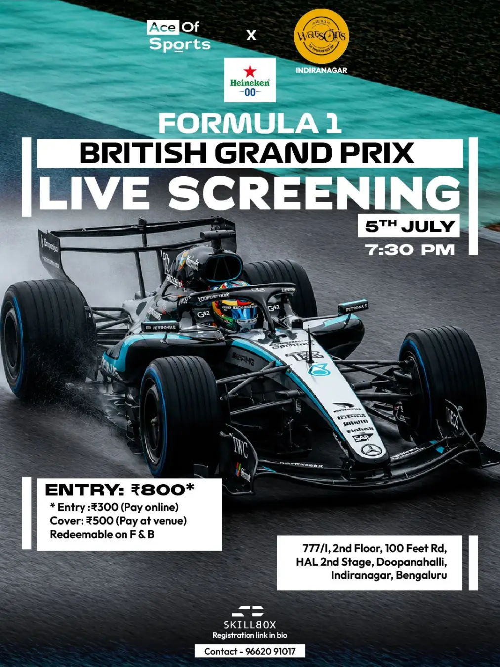 Formula 1 British Grand Prix | Live Screening | Watson’s Indiranagar.