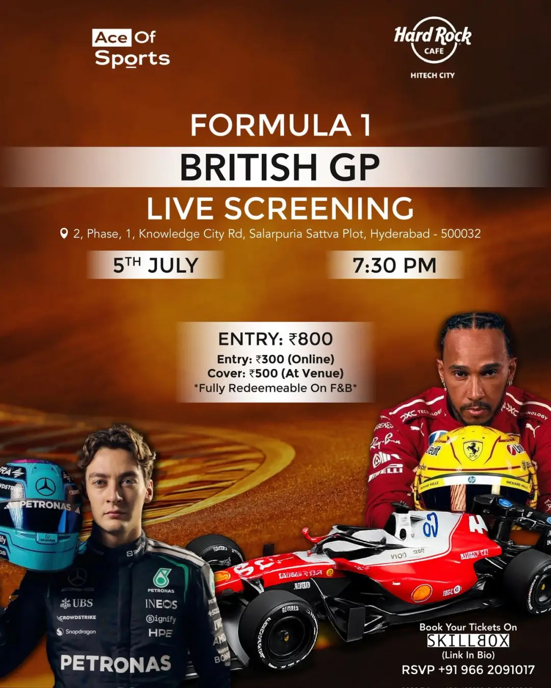 Formula 1 British Grand Prix | Live Screening | Hardrock Hitech City Hyderabad