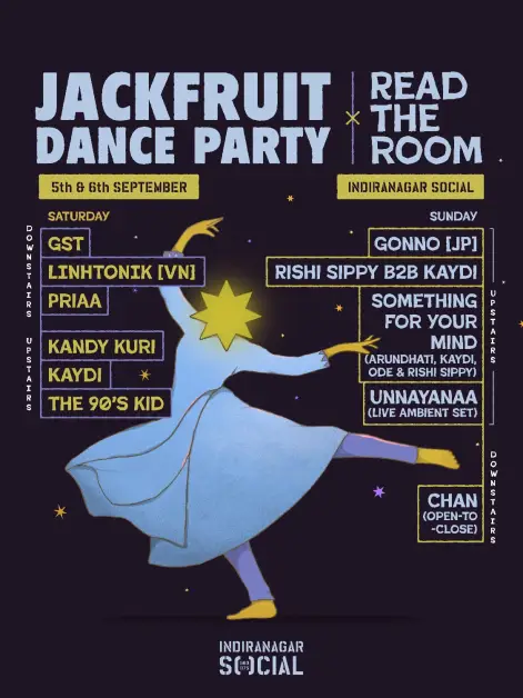 JackfruitDanceParty x Read the Room weekender - 5th & 6th Sept #IndiranagarSOCIAL event image
