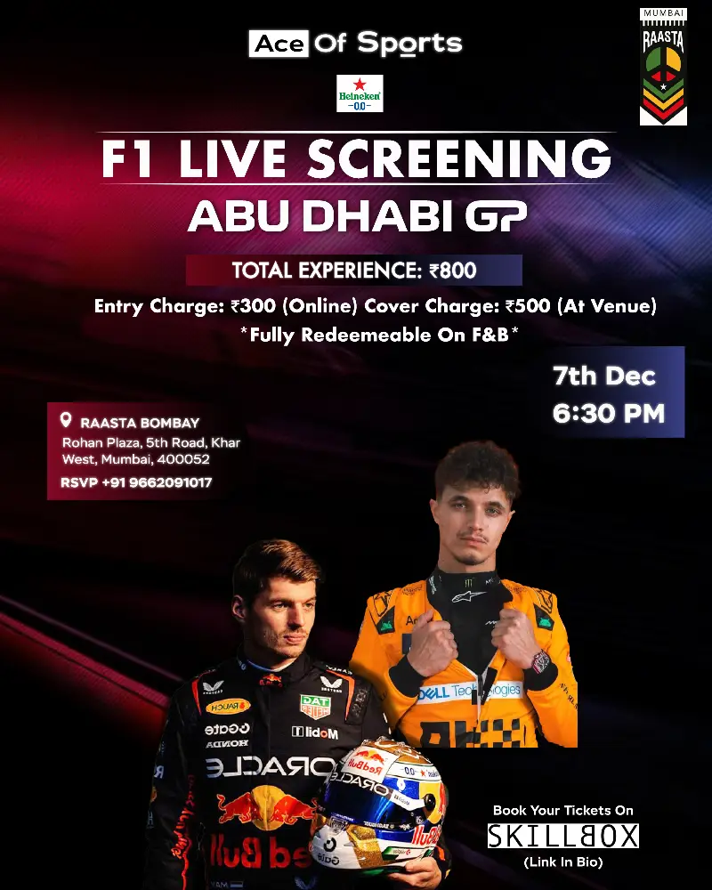 F1 Abu Dabhi Grand Prix | Live Screening |  Raasta Bombay