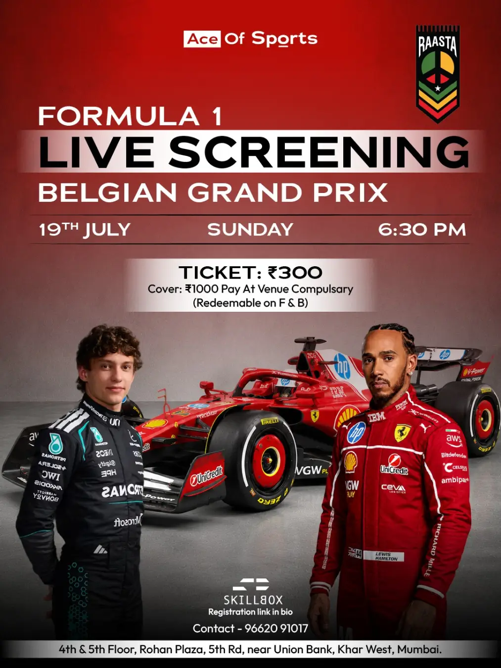 Formula 1 | Belgian Grand Prix 2026 | Live Screening | Raasta Bombay, Khar, Mumbai.