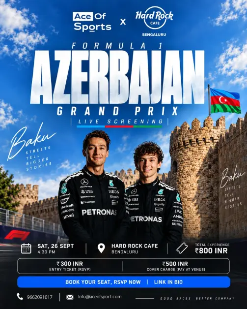 F1 Azerbaijan Grand Prix | Live Screening | Hardrock Cafe, Bangalore.