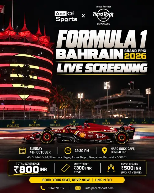F1 Bahrain Grand Prix | Live Screening | Hardrock Cafe, Bangalore.