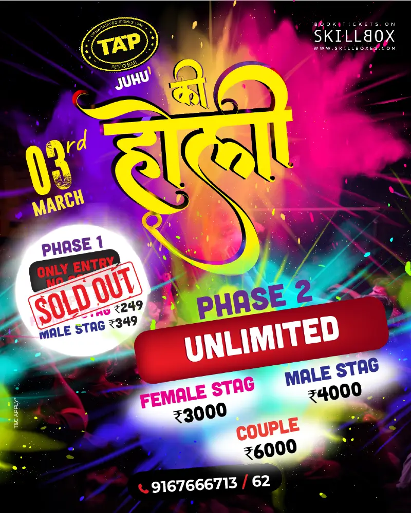 Holi Haiiiiii!!!!! at TAP Resto Bar, Juhu